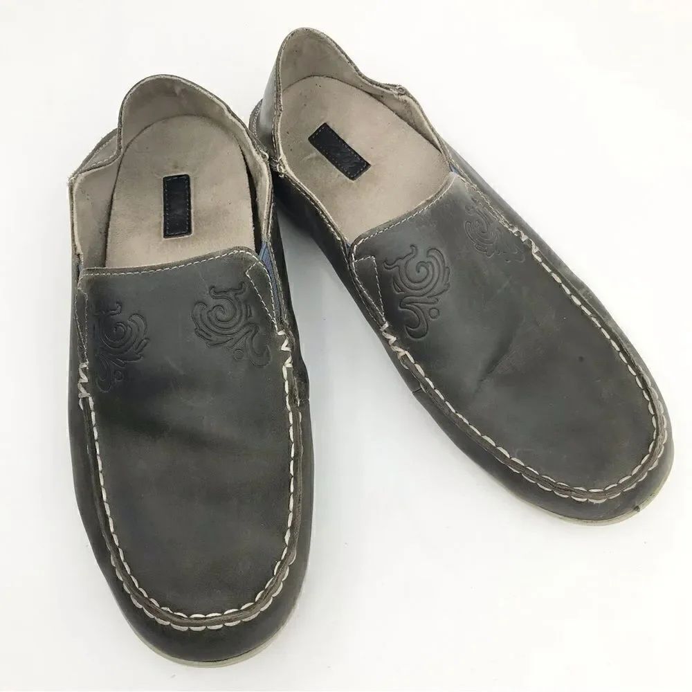 Olukai Nohea Nubuck Brown Slip On Shoes